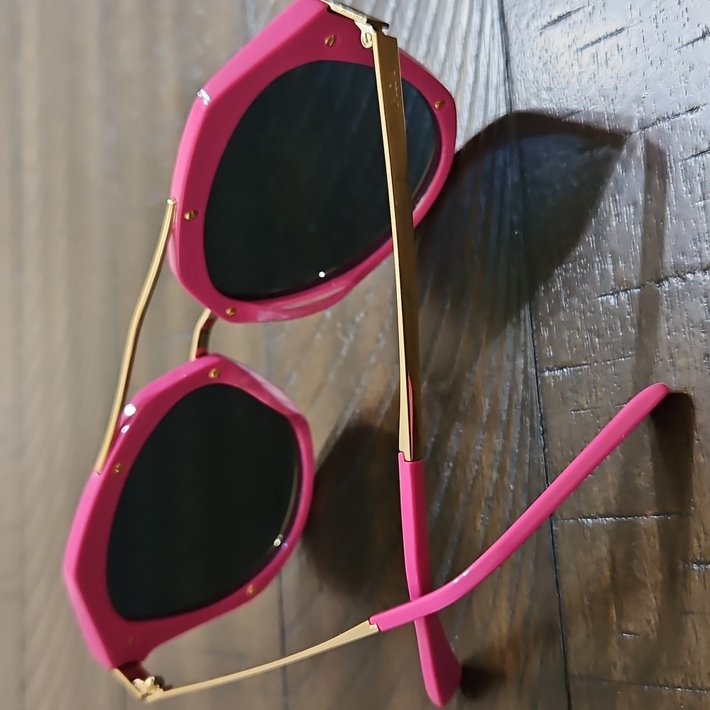 MCM Women's Sunglasses in Pink and Gold - Picture 2 of 8